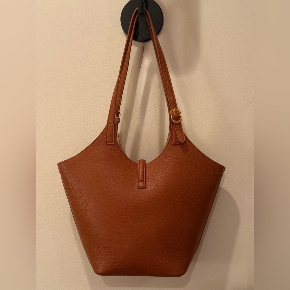 Miztique Cognac Isabelle 2 In 1 Scoop Neck Tote Vegan Leather Removable Pouch - Picture 16 of 16
